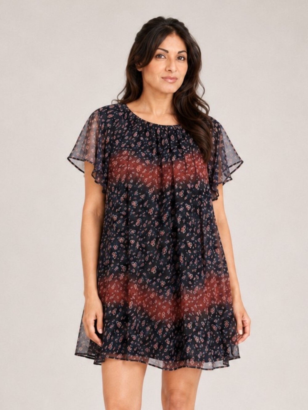 BCBGeneration | Floral Baby-Doll Cap Sleeve Dress